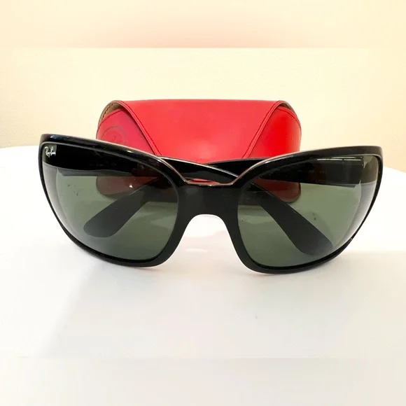 Ray-bans women’s black frame sunglasses Y2K Amazon.com: Ray-Ban RB4436D Sunglasses, Black/Dark Grey, 55  main image 3